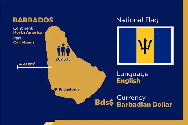 Részletezze Modern Infografikus Vektor Illusztráció Ország Barbados — Stock Vector