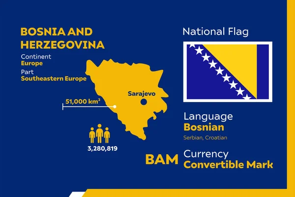 詳細情報現代のインフォグラフィックベクトル図ボスニア ヘルツェゴビナの国 — ストックベクタ