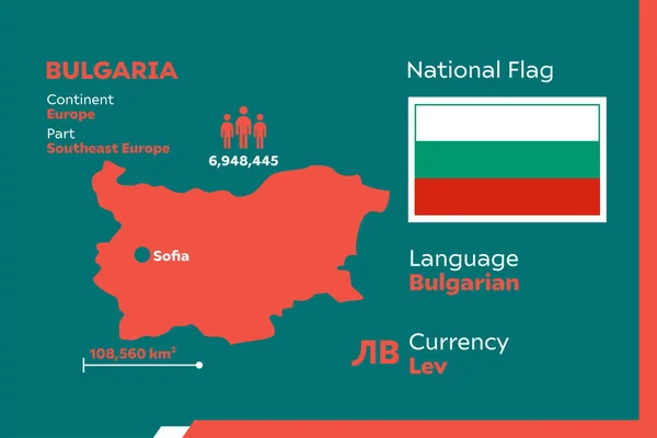 用保加利亚国家详细说明现代信息资料载体 — 图库矢量图片
