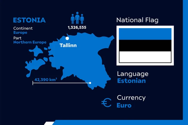Detalle Moderno Vector Infográfico Ilustración Con País Estonia — Vector de stock