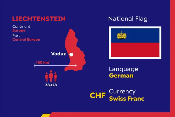 Detalle Ilustración Vectorial Infográfica Moderna Con País Liechtenstein — Vector de stock