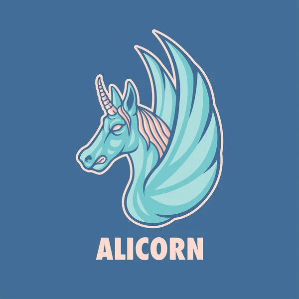 Illustration Vector Graphic Alicorn Head — Stock Vector