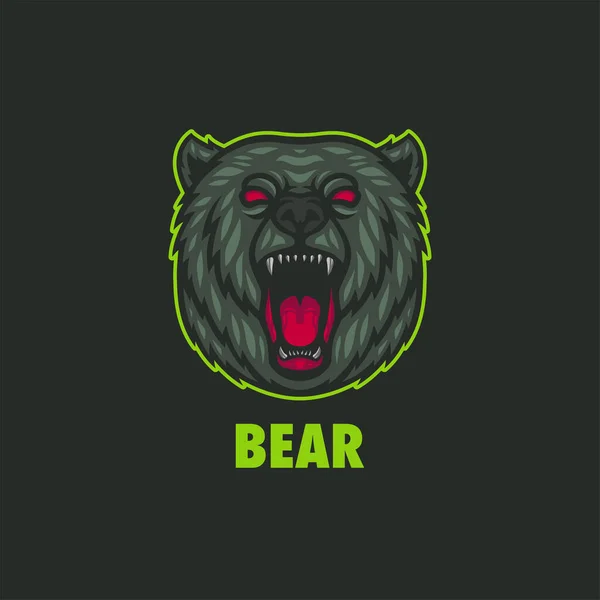 熊頭のイラストベクトルグラフィック — ストックベクタ