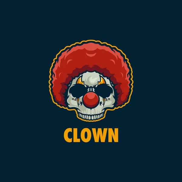 Vector Illustratie Van Een Clown Hoofd Schedel — Stockvector