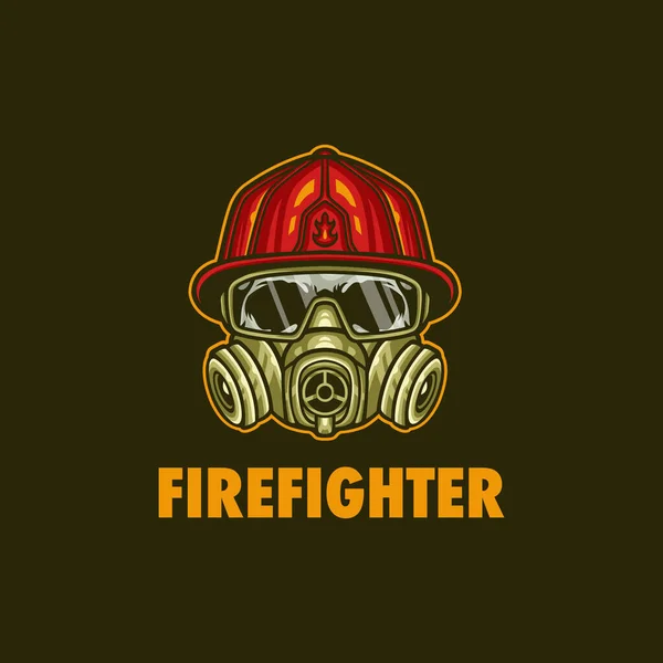 Firefighter Skull Helmet Stylized Illustration Human Skull Wearing Firefighter Helmet — Stock Vector