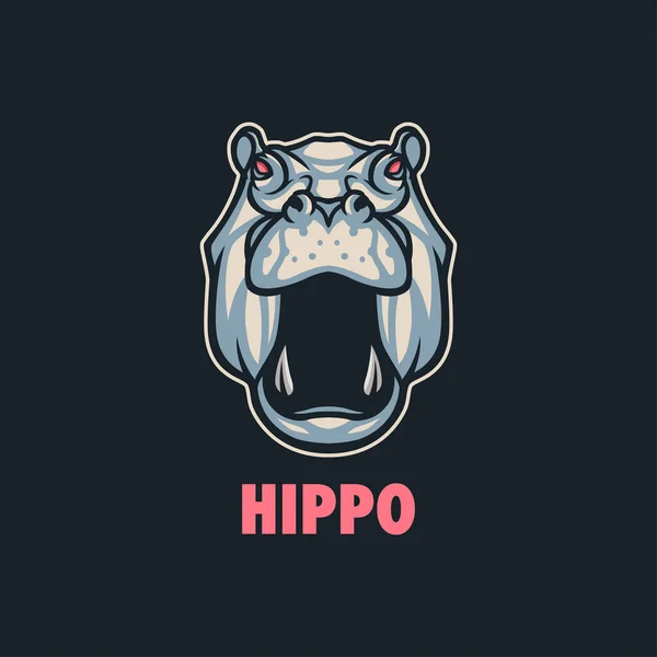 Ilustración Gráfica Vectorial Cabeza Hipopótamo — Vector de stock