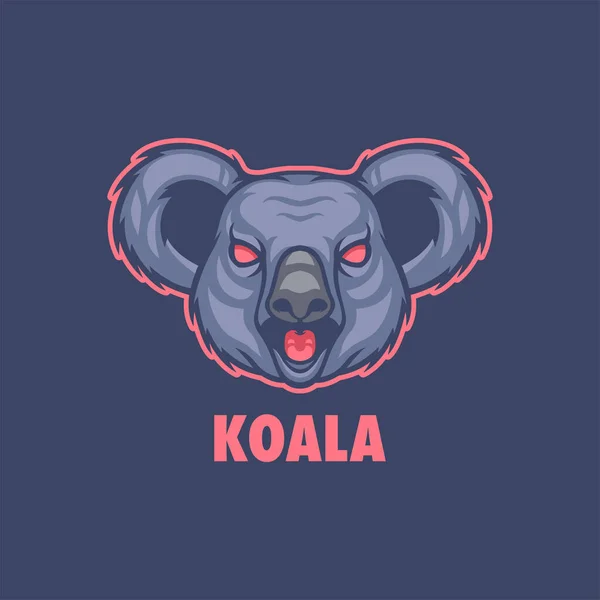 Koala Cabeza Mascota Logo Vector Ilustración Esport Logo Estilo — Vector de stock