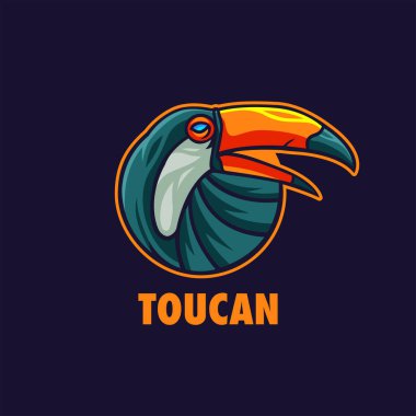 Toucan yuvarlak illüstrasyon logo vektörü