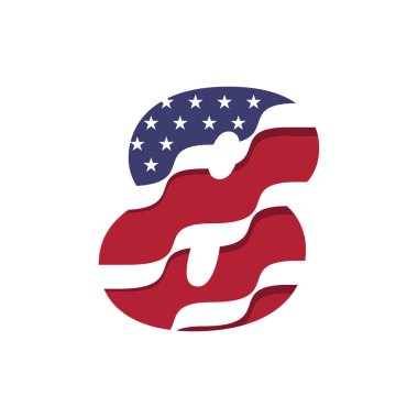 8 numaranın Birleşik Devletler bayrak sembolü, dalga stili