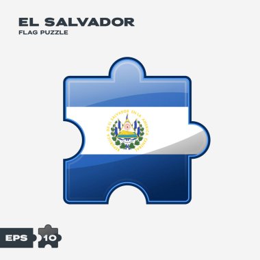 El Salvador yapboz parçaları. Beyaz arkaplanda izole edilmiş vektör illüstrasyonu