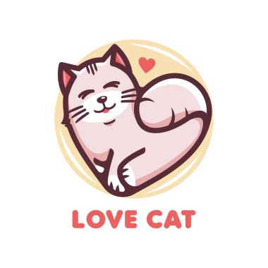 Kalp şeklinde bir kedi soyutlaması.