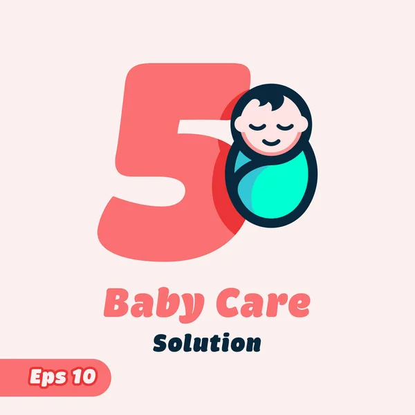 Numeric Baby Care Logo — Stockvector