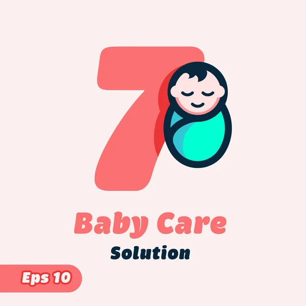 Numeric Baby Care Logo — Stockvector