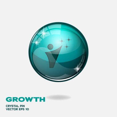 Tosca blue glossy button with growth logo element