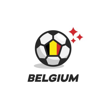 Belgium football logo design vector template. Soccer ball with Argentina flag