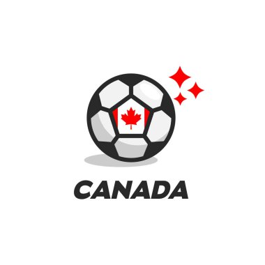 Canada football logo design vector template. Soccer ball with Argentina flag