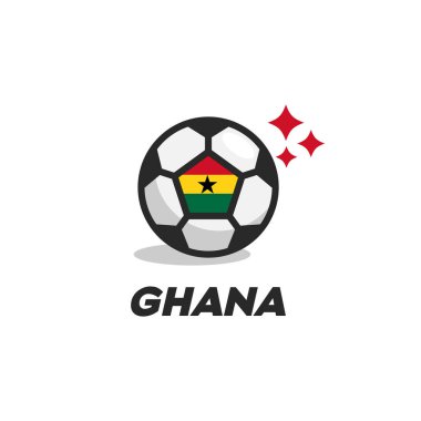 Ghana football logo design vector template. Soccer ball with Argentina flag