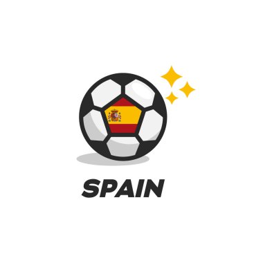 Spain football logo design vector template. Soccer ball with Argentina flag