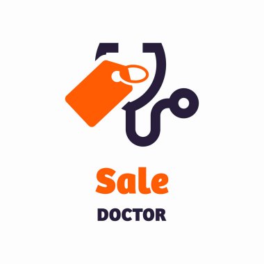Sale doctor logo concept design. Vector illustration on white background.
