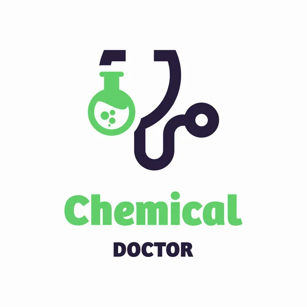 Σχεδιασμός Έννοιας Λογότυπου Χημικού Γιατρού Εικονογράφηση Διανύσματος Λευκό Φόντο — Διανυσματικό Αρχείο