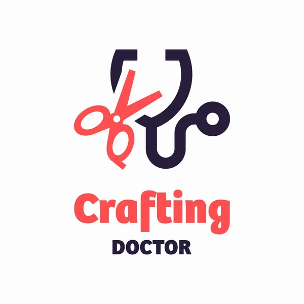 Crafting Doctor Logo Concept Design Vector Illustration White Background — Διανυσματικό Αρχείο