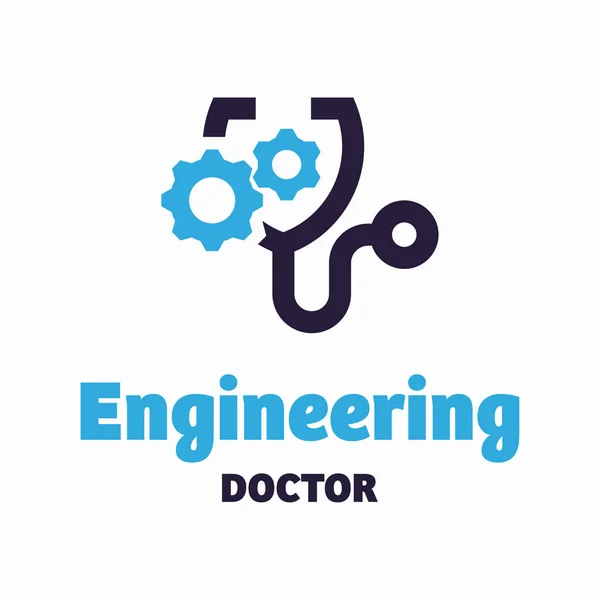 Engineering Läkare Logotyp Koncept Design Vektor Illustration Vit Bakgrund — Stock vektor