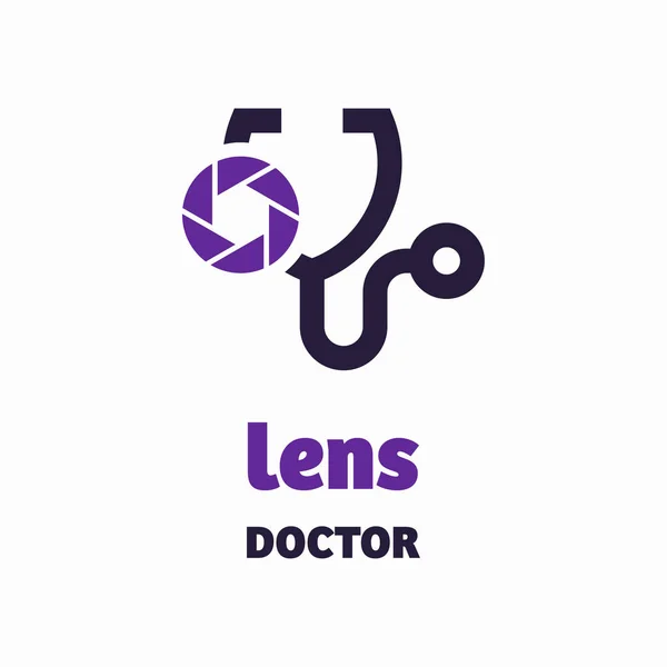 Lens Doctor Logo Concept Design Vector Illustration White Background — Stock vektor