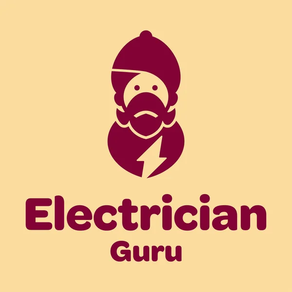 Teacher Beard Electrician Icon Hand Yellow Background — Stock Vector