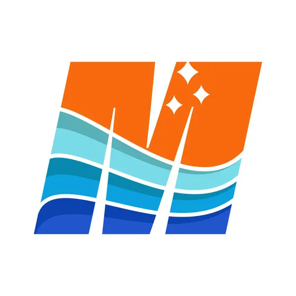Alfabet Logo Ontwerp Vector Template Illustratie Met Golf — Stockvector