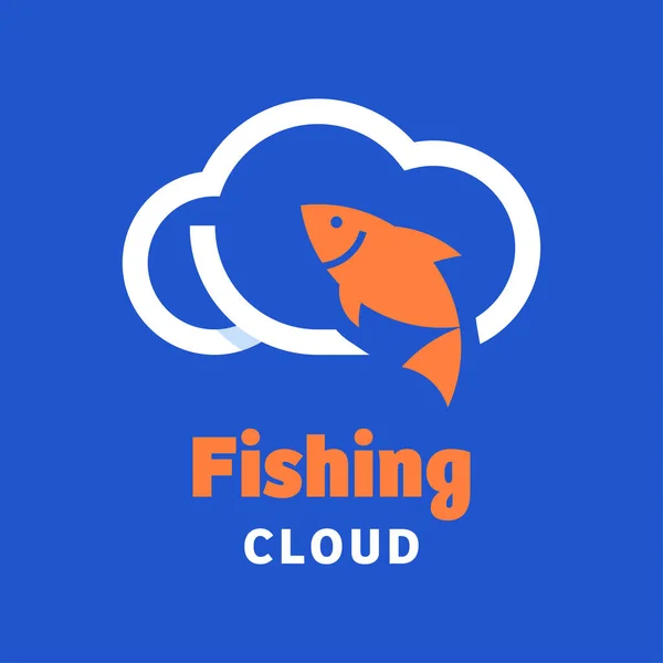 Ícone Pesca Com Logotipo Nuvem Design Vetor Símbolo Gráfico Ícone —  Vetores de Stock