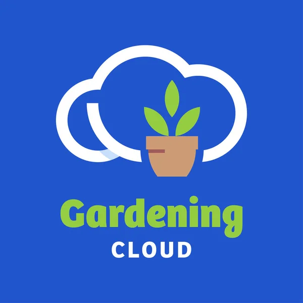 Ícone Jardinagem Com Logotipo Nuvem Design Vetor Gráfico Símbolo Ícone —  Vetores de Stock