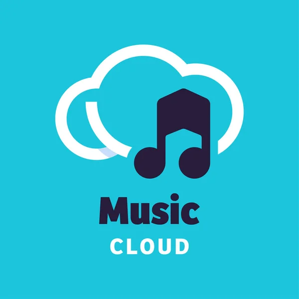 Εικονίδιο Μουσικής Λογότυπο Σύννεφο Σχεδιασμό Διάνυσμα Γραφικό Σύμβολο Εικονίδιο Σημάδι — Διανυσματικό Αρχείο
