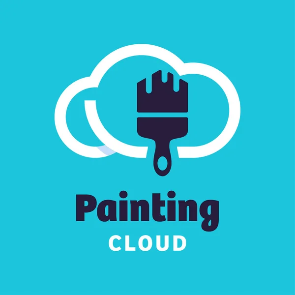 Ícone Pintura Com Logotipo Nuvem Design Vetor Símbolo Gráfico Ícone —  Vetores de Stock