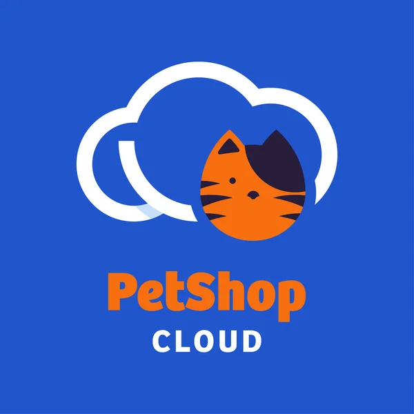 Pet Shop Εικονίδιο Λογότυπο Σύννεφο Σχεδιασμό Διάνυσμα Γραφικό Σύμβολο Εικονίδιο — Διανυσματικό Αρχείο