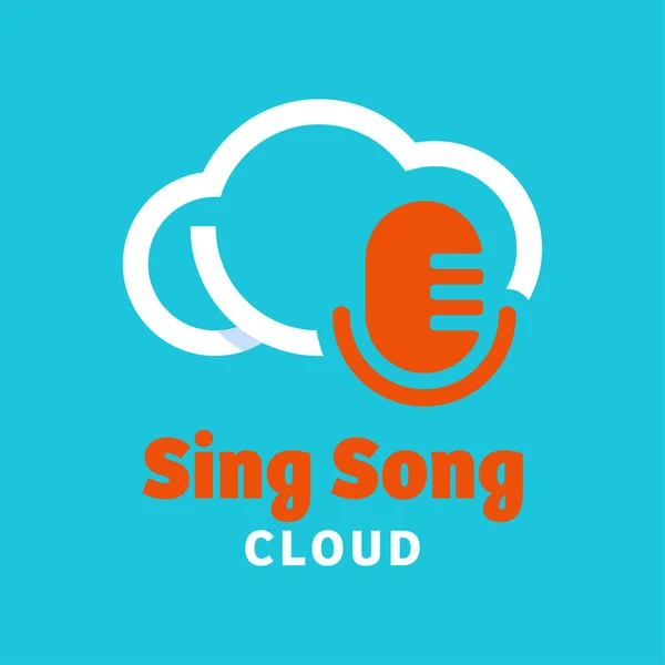 雲のロゴデザインベクトルグラフィックシンボルアイコンの記号のイラストの創造的なアイデアでアイコンを歌う — ストックベクタ