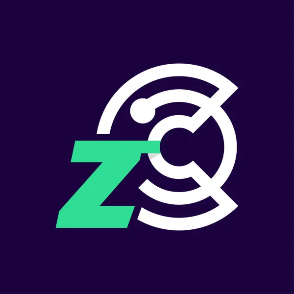 字母Z与技术标识图标设计模板元素 可用于应用 网页设计 — 图库矢量图片