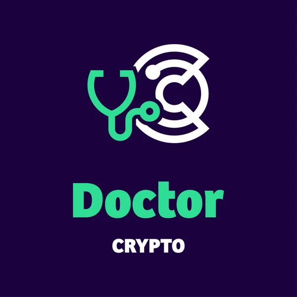 Διανυσματικός Γιατρός Λογότυπο Πρότυπο Σχεδιασμού Crypto Λογότυπο Για Την Επιχείρησή — Διανυσματικό Αρχείο
