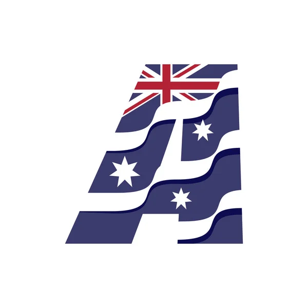 Australian Flag Logo Design Vector Illustration Letter Shape Wave Style ...