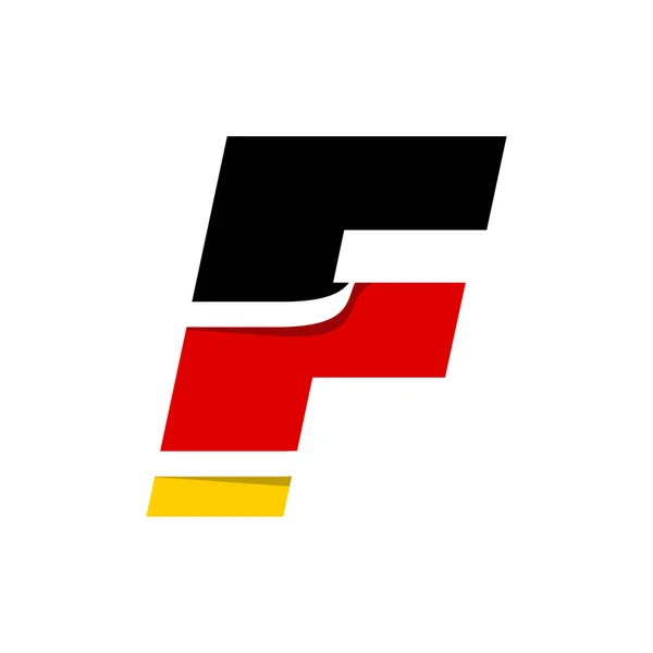 文字Fの記号のアイコンのデザインベクトル図ドイツ語のフラグの形状 — ストックベクタ