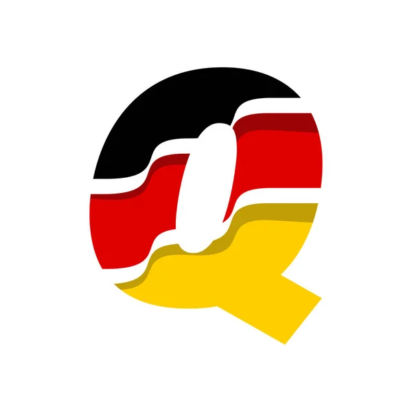 Carta Ícone Sinal Design Vetor Ilustração Forma Bandeira Alemã Estilo —  Vetores de Stock