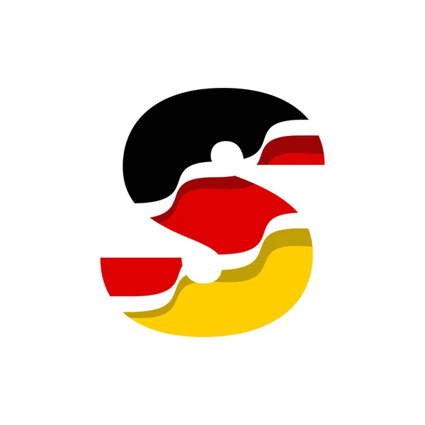 Carta Ícone Sinal Desenho Vetor Ilustração Forma Bandeira Alemã Estilo —  Vetores de Stock