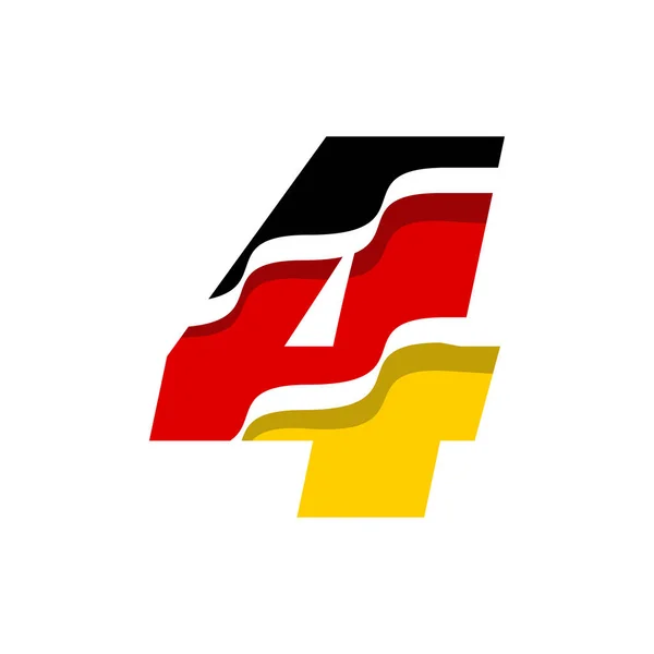 Nummer Zeichen Icon Design Vektor Illustration Deutscher Flaggenform Wellenstil — Stockvektor