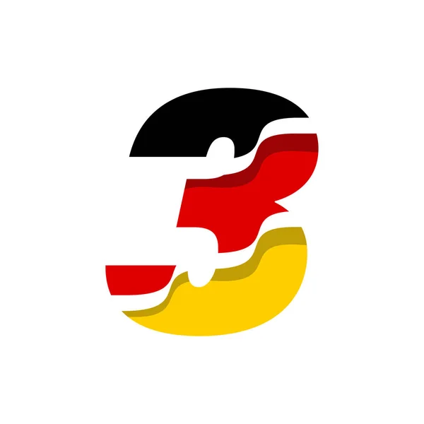 Ilustração Vetor Design Ícone Sinal Número Forma Bandeira Alemã Estilo —  Vetores de Stock