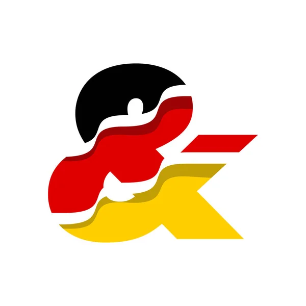 Ampersand Sign Icon Design Vector Illustration German Flag Shape Wave — Stock Vector