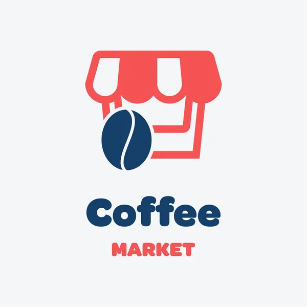 Modèle Logo Marché Café Illustration Vectorielle Pour Achats Ligne Commerce — Image vectorielle