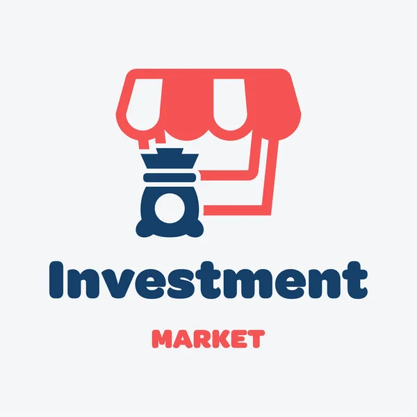 矢量的市场和投资标志组合 商店和投资标志或图标 独特的市场和商店标志设计模板 — 图库矢量图片