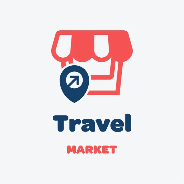 Travel Market Icon Vector Illustration Flat Style Isolated White Background — Stock Vector