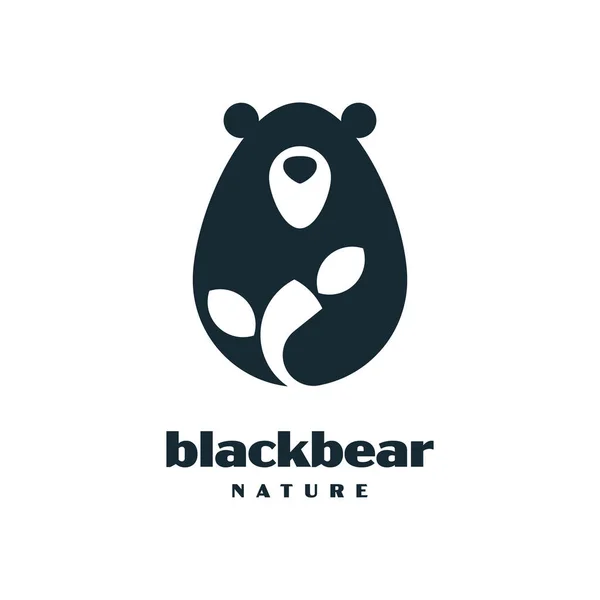 Czarny Niedźwiedź Charakter Logo Projekt Wektor Grafika Symbol Ikona Ilustracja — Wektor stockowy