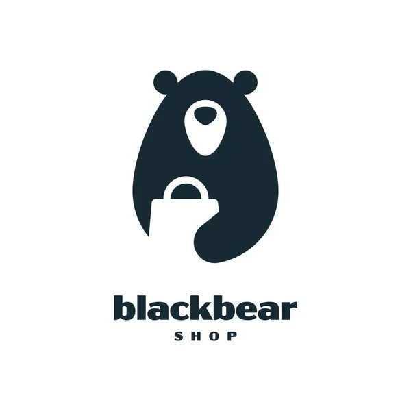 Black Bear Shop Logo Design Vector Graphic Symbol Icon Illustration — Stock Vector