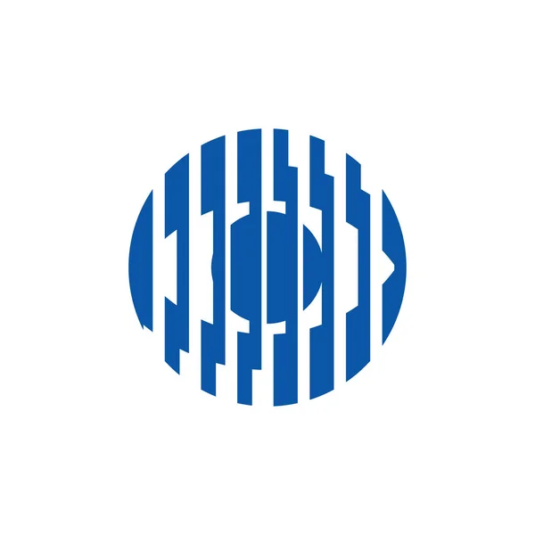 リニアアイサークルアイコンロゴデザインテンプレート 最小限の光学系 ビジョンベクトル記号記号ロゴタイプ 縞模様 — ストックベクタ